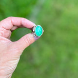 Chrysoprase & Garnet Divine Ring - Lover of Truth