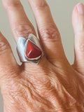 The Dreamer - Sterling Silver - Orange Agate Spirit Ring