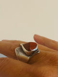 The Dreamer - Sterling Silver - Orange Agate Spirit Ring