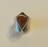The Dreamer - Sterling Silver - Orange Agate Spirit Ring